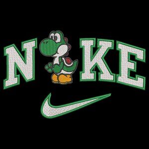 Nike Mario Bros Yoshi Embroidered Adult Unisex Crewneck Sweatshirt Video Gamer